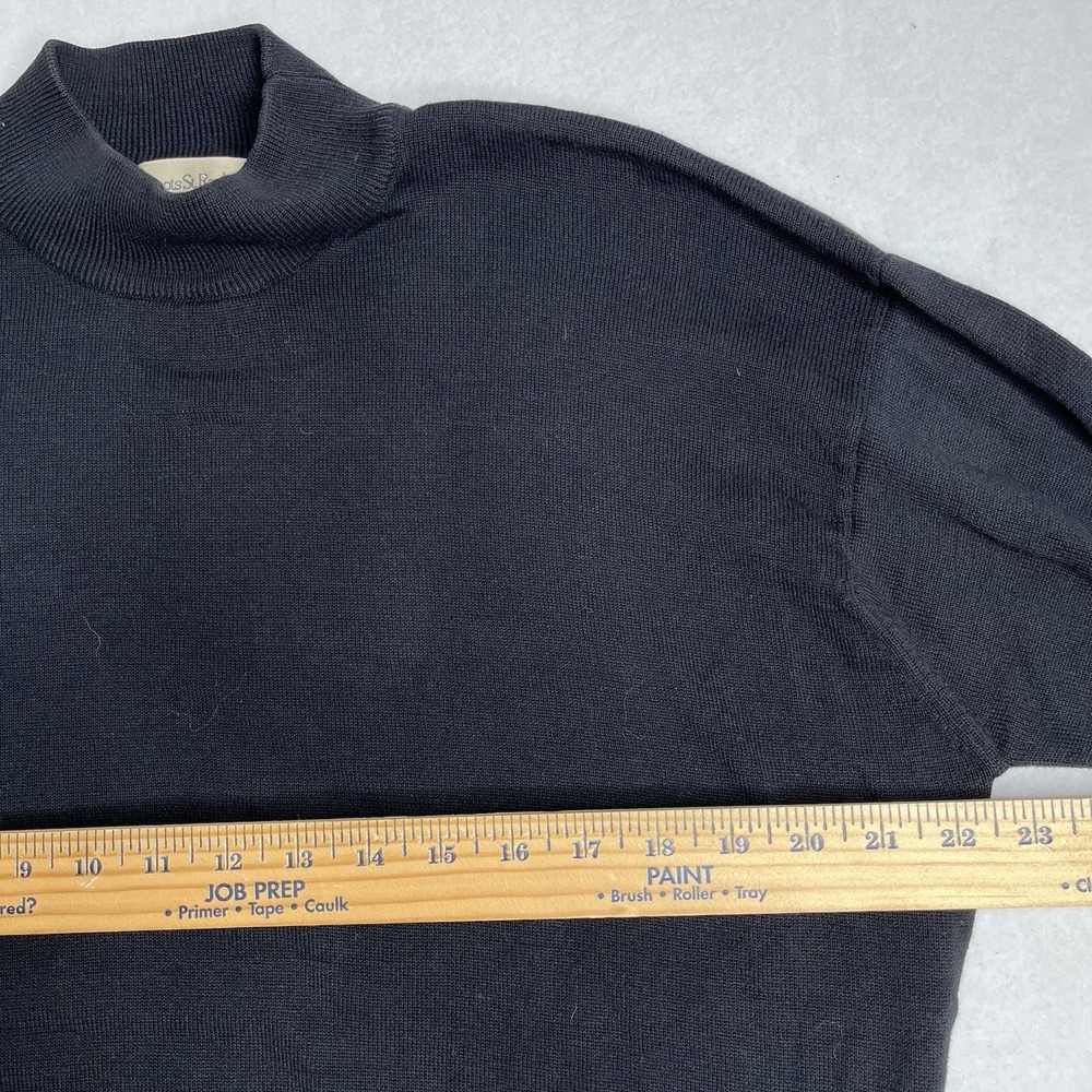 Tricots St Raphael Sweater Mens L Black Mock Neck Pullover Knit Cotton Blend - Picture 7 of 7